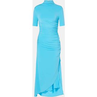 AlaÃ¯a Draped asymmetric midi dress - blue - XXXL