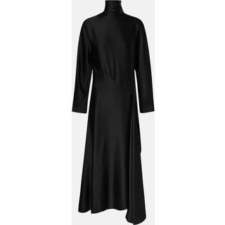 AlaÃ¯a Asymmetric satin midi dress - black - XXXL