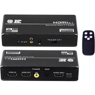 NÖRDIC HDMI 2.1 Extractor 8K 60Hz 4K 120Hz, 7.1 HDMI-lyd, S/PDIF, Koaksial, AUX
