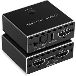 NÖRDIC HDMI 2.1 switch og extractor 8K60Hz 4K120Hz ARC EDID, S/PDIF og AUX extractor