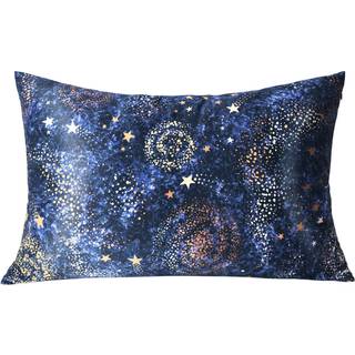 Mansphil Navy Blue Galaxy Mulberry Silk Pillowcase Queen Size Print Pattern 22 Momme 100% Silk Pillow Cases Cover lynl?s lukning 20 """" X 30 """"