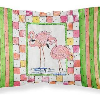 """" Caroline's Treasures 8077Pillowcase Bird-Flamingo Moisture Wicking Fabric Standard Pillowcase Large Multicolor """"