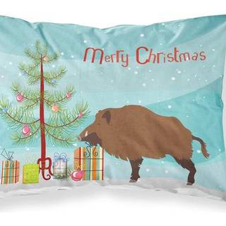 """" Caroline's Treasures Wild Boar Pig Christmas Pillowcase Standard Multicolor """"