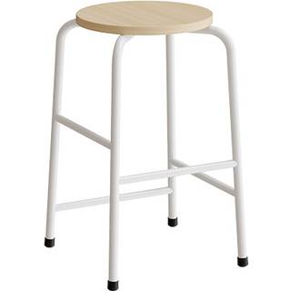 Taburet Adam 116, birk laminat, hvidt stel