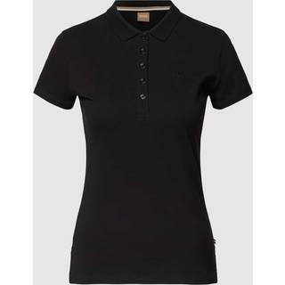 T-shirt i bomuldspiqué med stolpe med fem knapper
