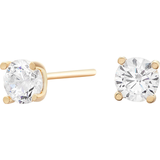 Siersbøl 14kt.guldørestikker i 4 grabber med4,5mm cubic zirkonia