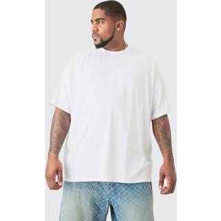 Mens White Plus Oversized Crew Neck T-shirt