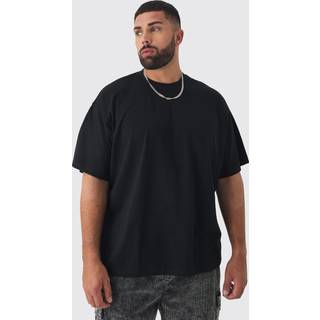 Mens Black Plus Oversized Crew Neck T-shirt