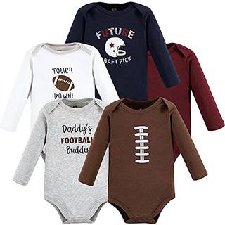 Hudson Baby Baby Girls Longærme bodysuits Hudson unisex bomuld Langærmet bodysuits fodboldkompis 6 9 måneder fodboldkompis 6-9 måneder os