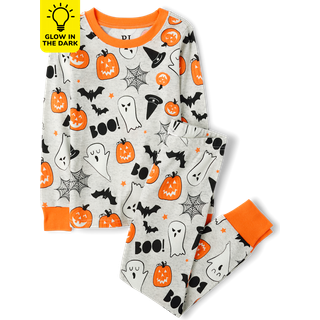 The Children's Place Unisex Baby og Brn Sskende Matchende Ferie Pyjamas St Bomuld Spgelser/Grskar Halloween 5