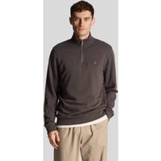 Lyle & Scott Tonal Eagle Quarter Zip 100% bomuld SweatshirtMiddel