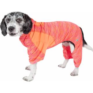Pet Life Active Downward Dog Hoodie og Flexible Full Body Dog T-shirt-Letv?gthundfitness-tr?ningsdragt og yogahund t?j med 4-vejs str?kning refle