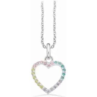 Scrouples vedhæng hjerte multi cubic zirkonia i sølv med kæde