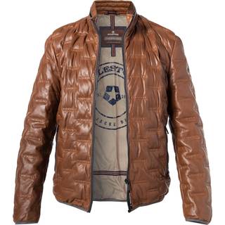 MILESTONE Herren Lederjacke braun,orange, cognac unifarben