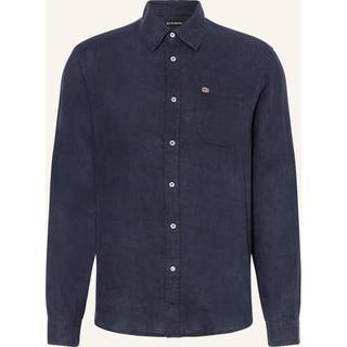 Napapijri G-Linen L/S Skjorte Herrer størrelse XXL farve blå