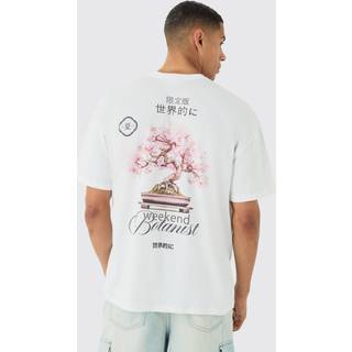 Mens White Oversized Botanist Tree Print T-shirt