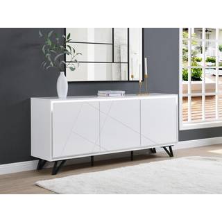 Buffet 3 portes med LEDs i MDF - Hvid højglans - SALIANO