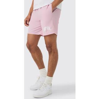 Mens Elasticated Waist OFCL Relaxed Shell Short Shorts In Pink
