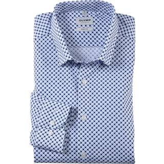 OLYMP Herren Hemd blau gemustert