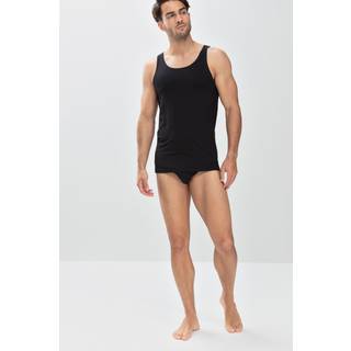 Mey Herren Tanktop schwarz Baumwolle & Mix unifarben