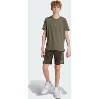 Training AEROREADY Heather Kids shorts - Shadow Olive / Tent Green / Reflective Silver - 140