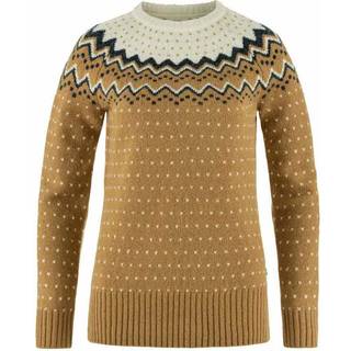 Fjällräven Övik Knit Sweater - Damestrik - Buckwheat Brown/Chalk White