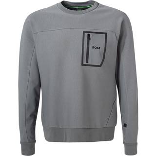BOSS Green Herren Sweatshirt grau unifarben