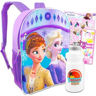Disney Frozen Rygsk til piger - 16"""" Frozen Rygsk Vandflaske-klistermrker og mere | Disney-pakke med frosne skoleartikler