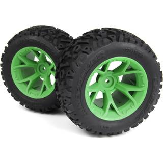 Mounted Linebacker Tire on MT Wheel (Green/2pcs)