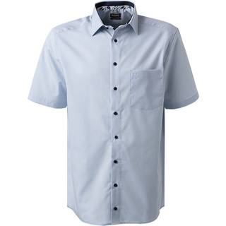 OLYMP Herren Kurzarmhemd blau Comfort Fit