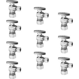 10-Pack Efield Angle Stop Valve 1/2 """" Nominel (5/8 """" OD) Komprimering X 3/8 """" OD 1/4-Turn