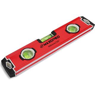 Maxopro 16 -tums torpedonivå magnetisk - tungt boxnivåverktyg med 3 injektionsflaskor 45 90 180 - Aluminiumlegering Magnetnivå Tool - Lätt och ro