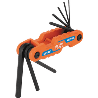 Klein Tools 70540m kompakt foldning hex-nøgle sæt 8-nøgle metriske størrelser 1,5 mm til 8 mm industriel styrke varme behandlet legering stål