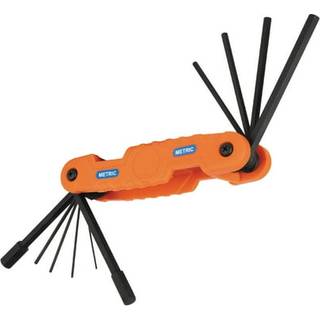 Klein Tools 70550m Pro Folding Hex Key Set 10-Key Metric Størrelser 1,5 mm til 12 mm Industriel styrke VARME Behandlet legeringsstål