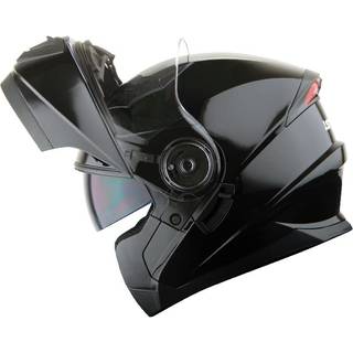 1Storm ny motorcykelcykel modulr fuldansigtshjelm dobbeltvisir solskrm: blank sort