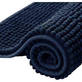 Subrtex Bath Mat Chenille Bath Rug Soft Short Plush Bath Mat Water Absorbent Broes Mat Quick Dry Machine Wastable Navy 24 'X 60'