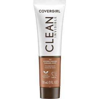 Covergirl Clean Invisible Golden Caramel Foundation Blendable Formula Buildable Coverage Letvægt Naturlig finish Ikke-komedogen 1 oz
