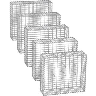 SONGMICS Gabionkurv, metalgabionbur med 5 x 10 cm mesh til sten, sølv