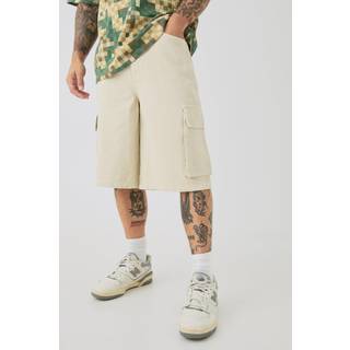 Mens Sand Regular Cargo Denim Jorts
