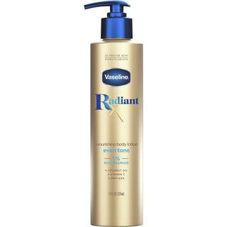 Vaseline Radiant X Even tone nærende kropslotion med 1% niacinamid kokosnøddeolie vitamin C & peptider 11 oz