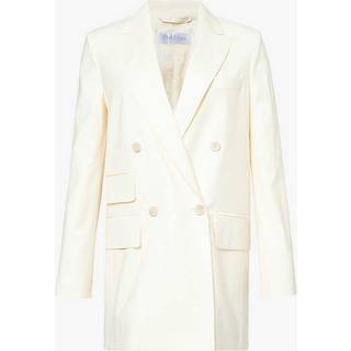 Max Mara Double-breasted virgin wool blazer - white - XXS