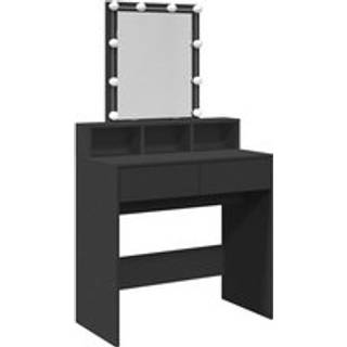 Makeupbord Med Led-Lys 80X41X144,5 Cm - Sort