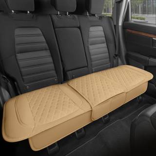 Motortrend bageste s?depude - beige diamant syet faux l?der bageste s?de til biler lastbiler SUV'er - polstret vandt?t ikke -slips bags?det med o