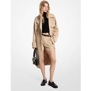 MK Textured Crepe Trench Coat - Natural - Michael Kors - XL
