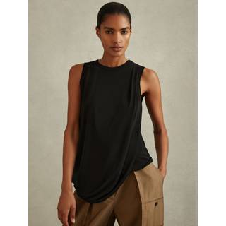 Reiss Reiss Black Elva Draped Layered Top
