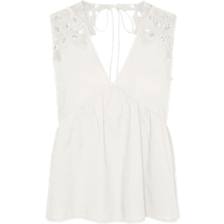 Vero Moda - Hvid - Vmnoa Sl Top Wvn Ga - Large