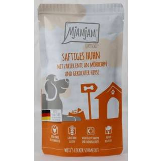 MjAMjAM Mos - saftige kyllingestykker med fin and, gulerødder og kogt hirse 135.60 DKK/1 kg (12 x 125.0g)