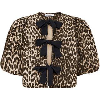 Co'couture Leocc Bow Blouse L/S Shirts 35572 Khaki (M)