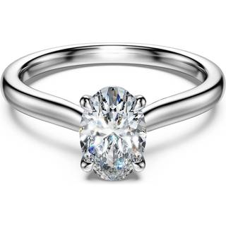 Eternity Solitärring, Im Labor gezüchtete Diamanten 1 ct tw, Ovale Form, 18K Weißgold