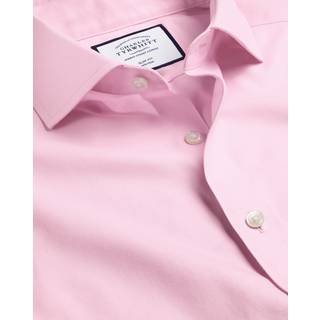 Charles Tyrwhitt Charles Tyrwhitt Pink Non Iron Twill Cutaway Slim Fit 100% Cotton Shirt